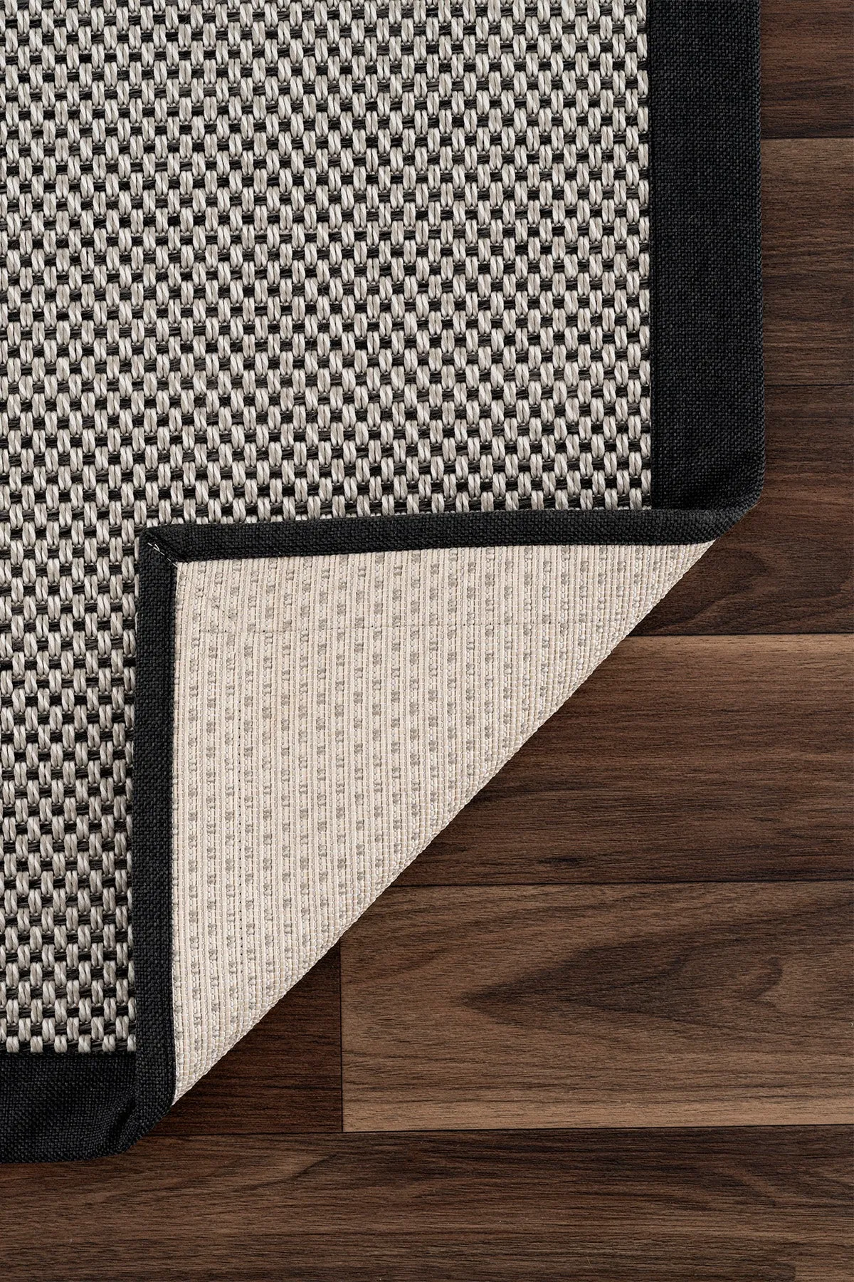 Koza Premium Sisalo Border Creme Schwarzer Sisalteppich - Schwarzer Rand