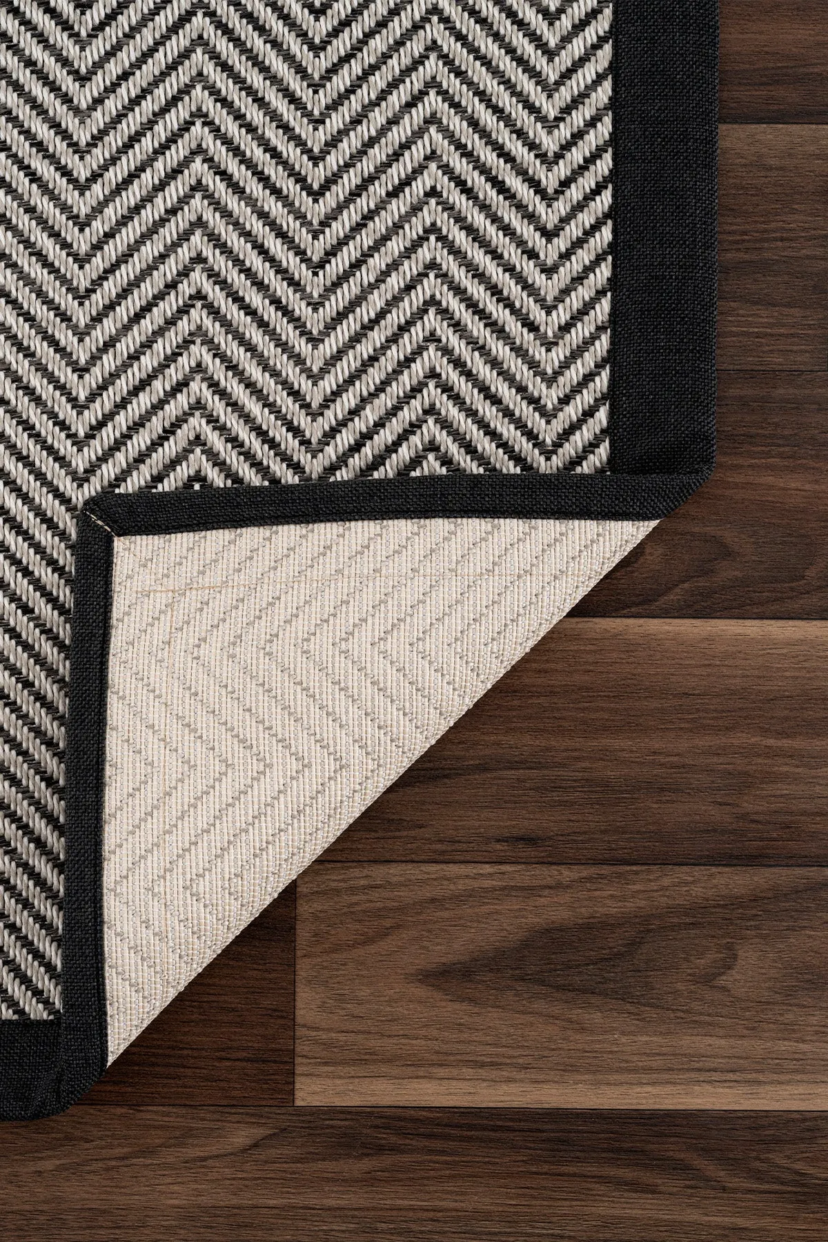 Koza Premium Sisalo Border Creme Schwarzer Sisalteppich - Schwarzer Rand