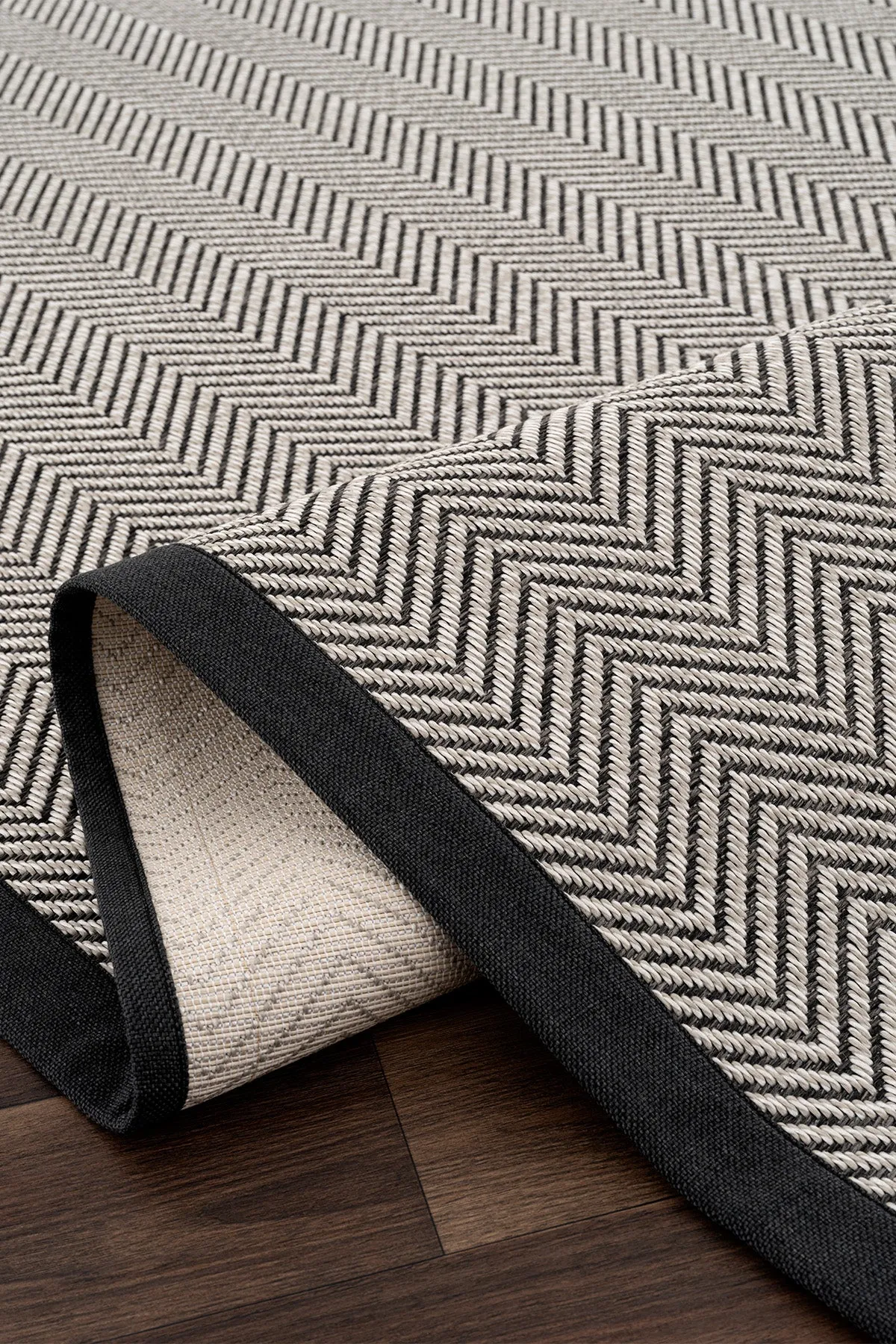 Koza Premium Sisalo Border Creme Schwarzer Sisalteppich - Schwarzer Rand