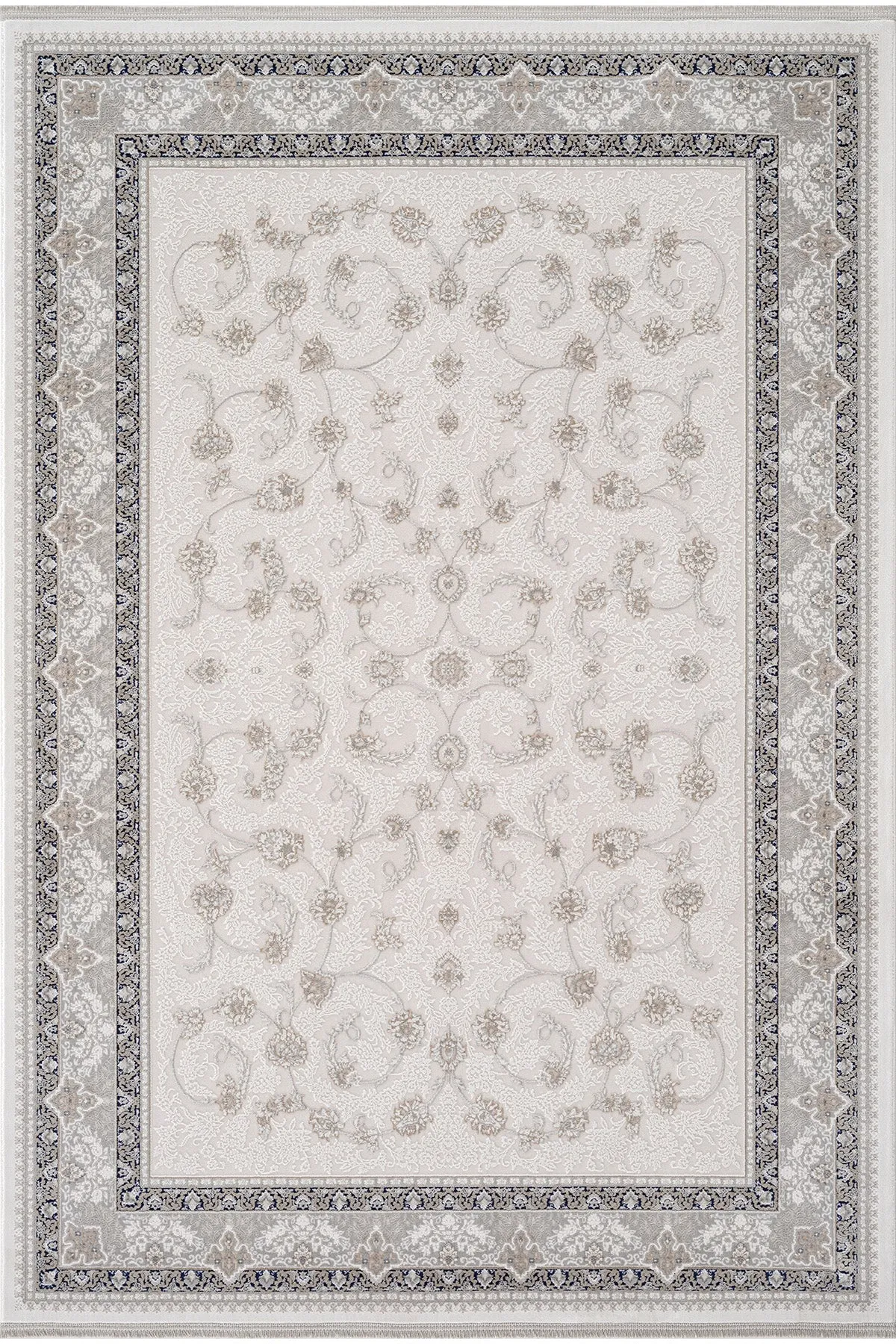 Tappeto da soggiorno Koza Mirage color crema e blu, modello A3782A