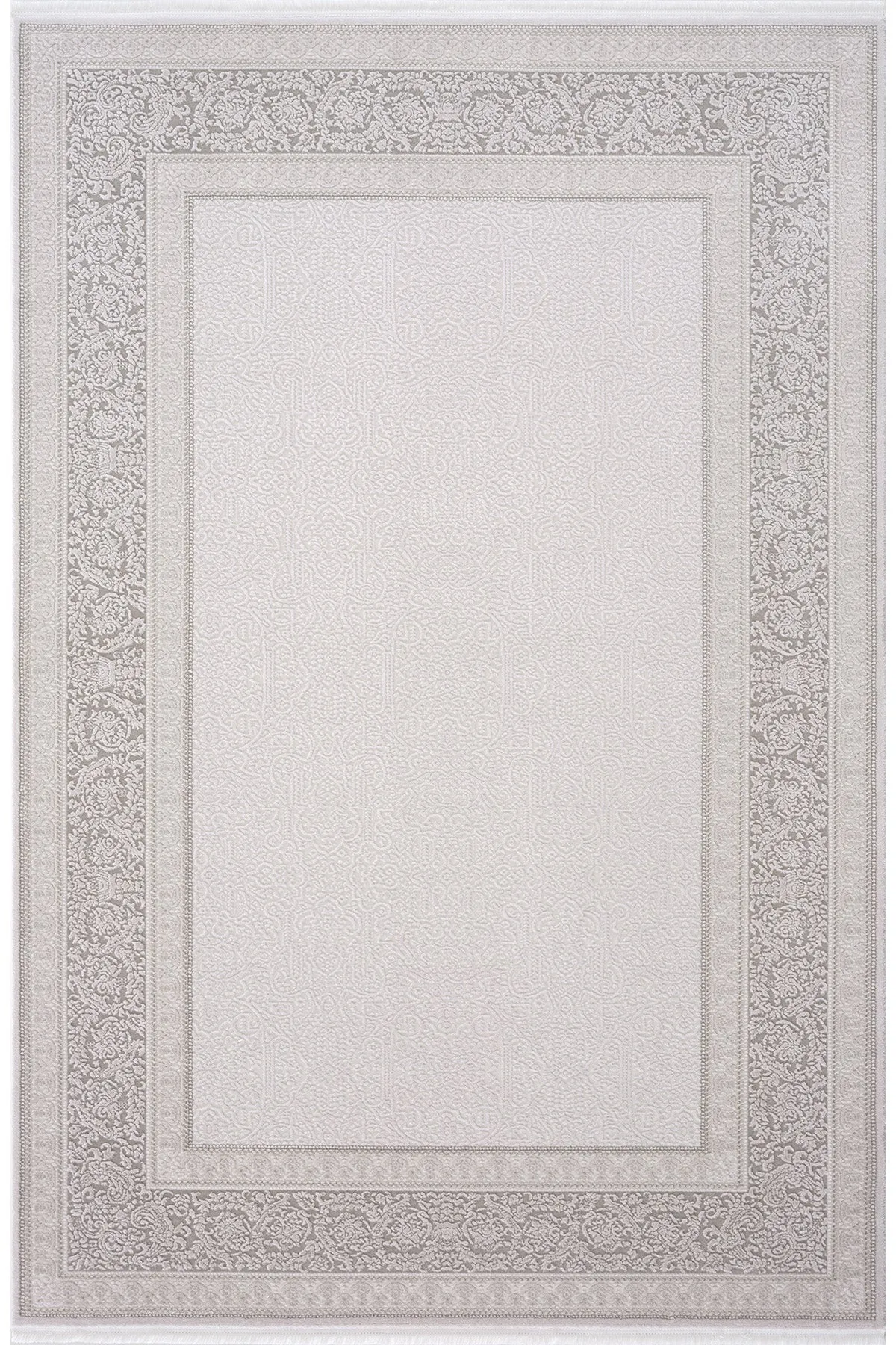 Tappeto da soggiorno Koza color crema perlato grigio.
