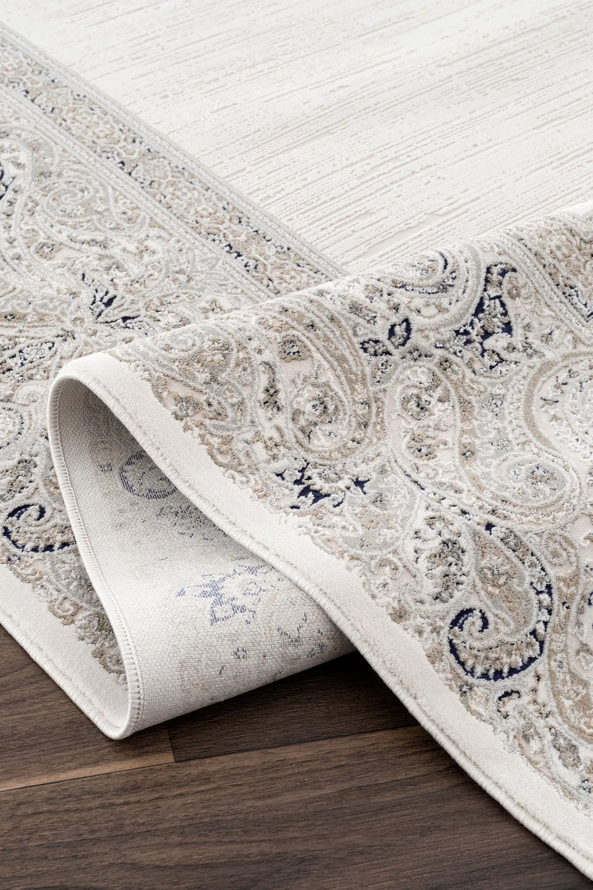 Koza Mirage Cream Blue Living Room Rug