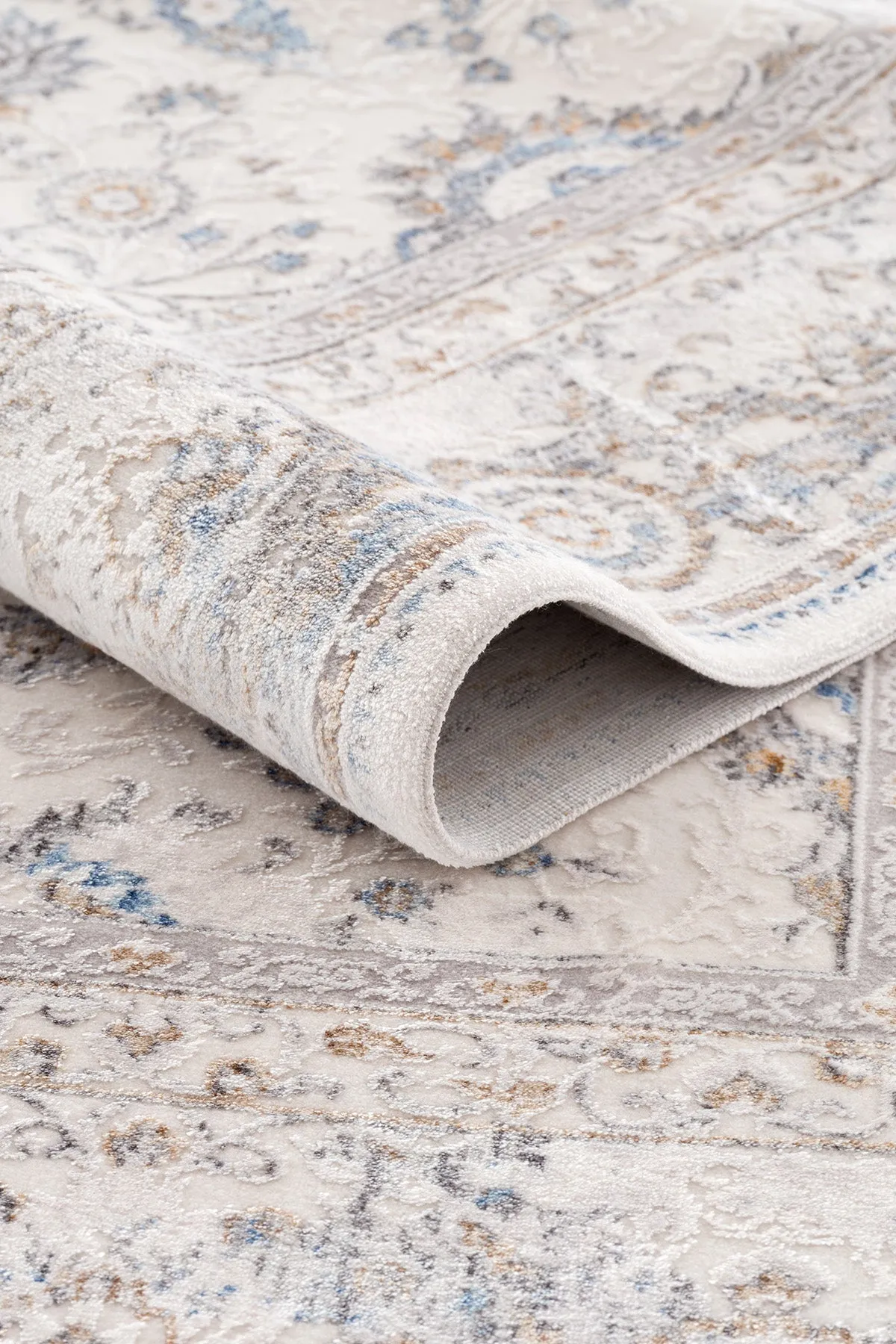Tapis de salon Koza bleu saphir