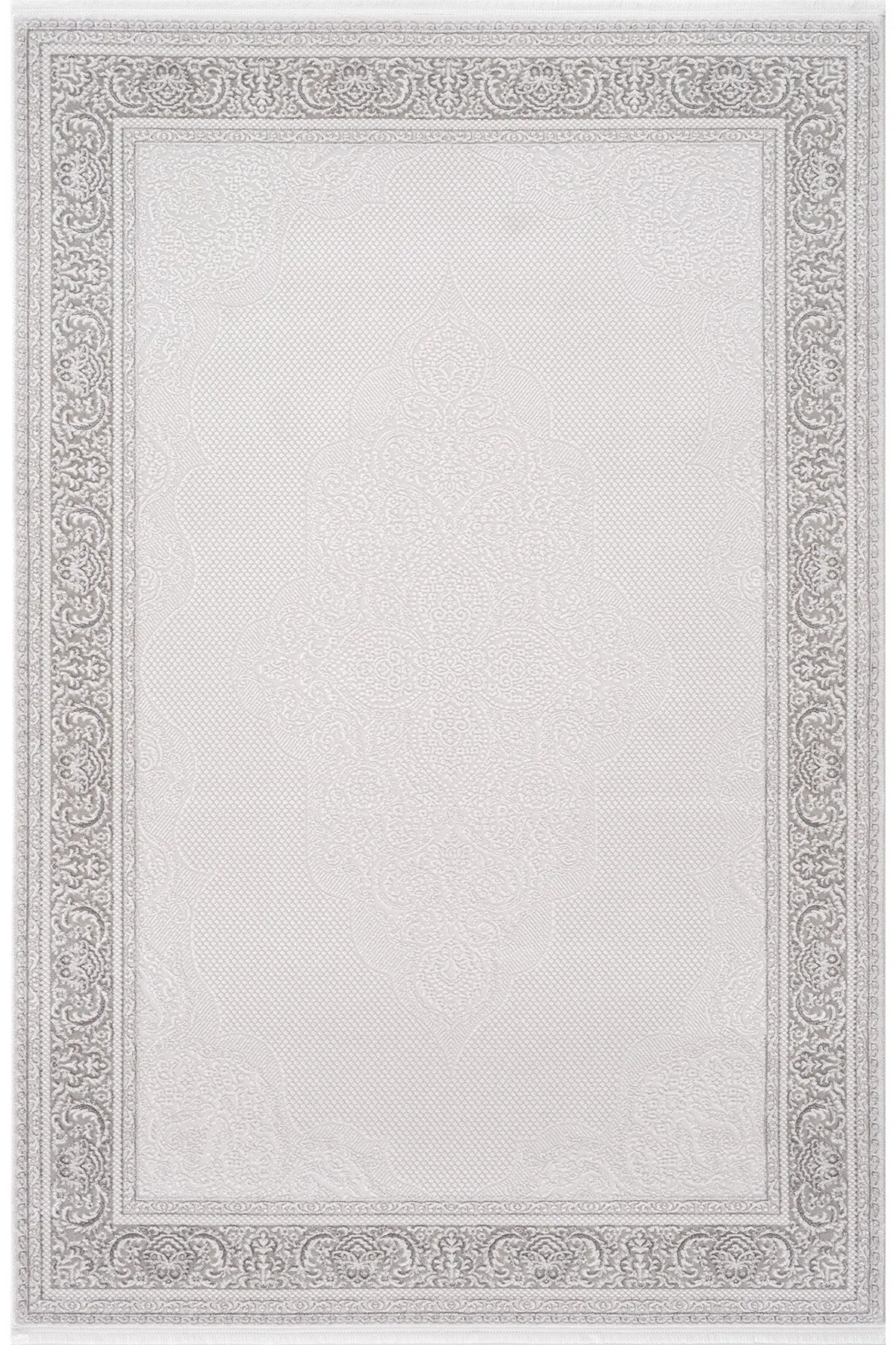 Tappeto da soggiorno Koza color crema perlato grigio.